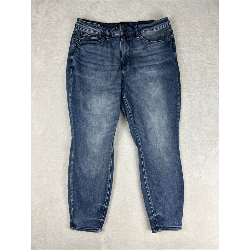Judy Blue Jeans Womens 16W Blue Skinny Fit High Rise Tummy Control Stretch Denim